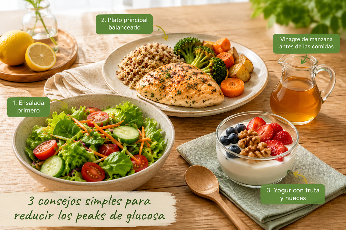 3 consejos para reducir los peaks de glucosa (sin dejar de disfrutar la comida)