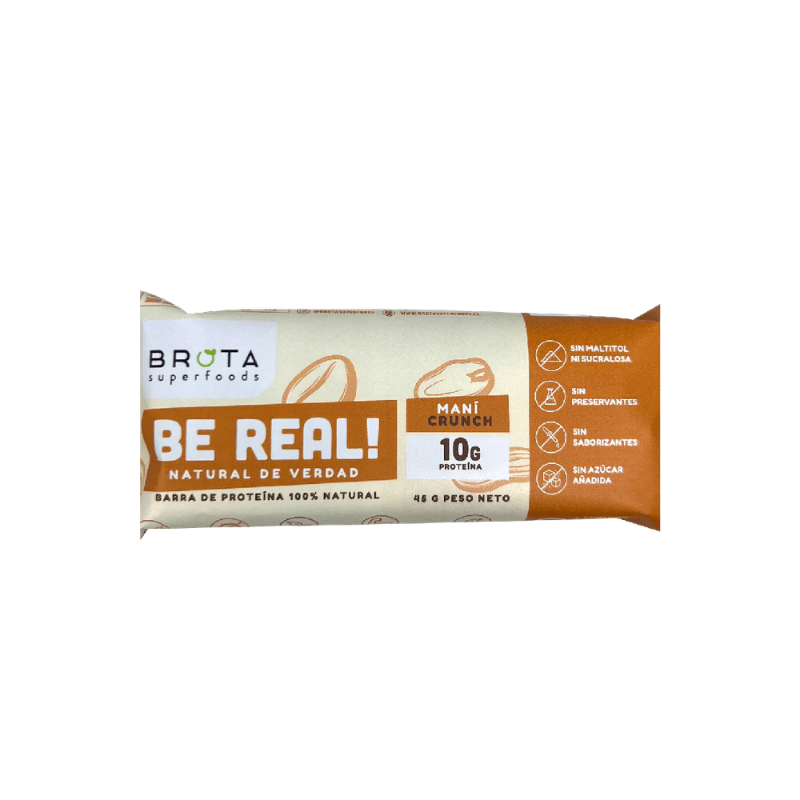 Barra de proteína maní crunch 10 g de proteína 45 g