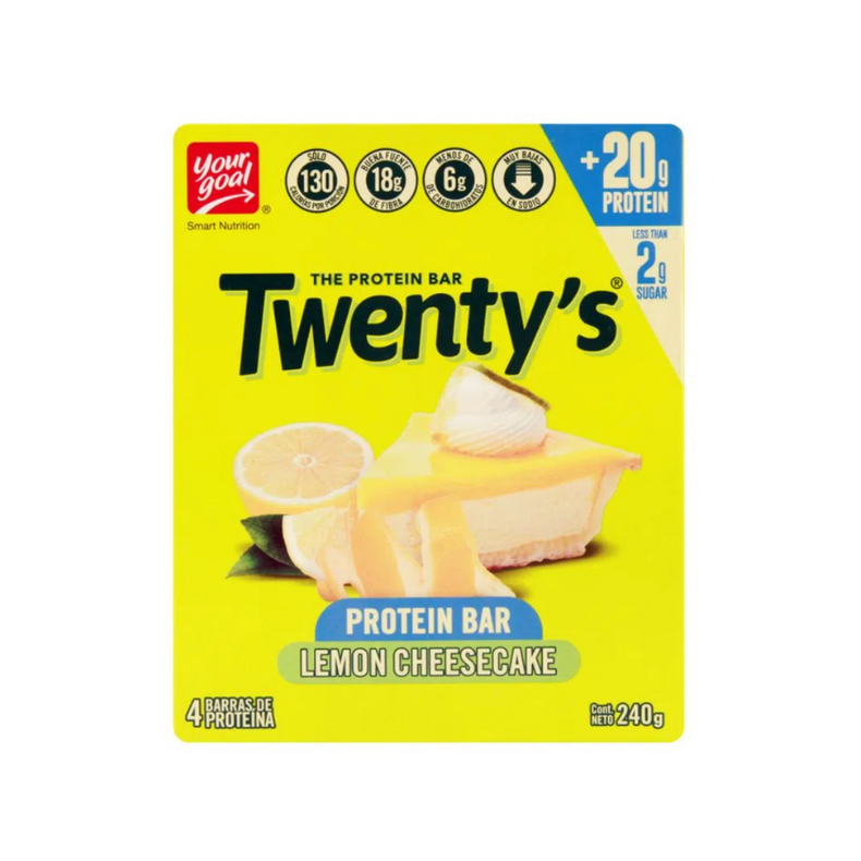 Caja de barras de proteína Twenty’s cheesecake de limón 4 uds 60 g