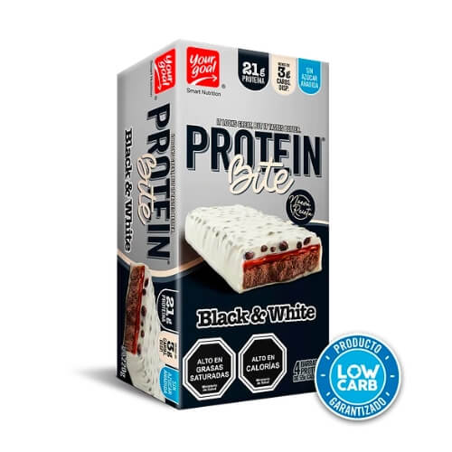 Caja de barra protein bite black & white 4 unidades 220g