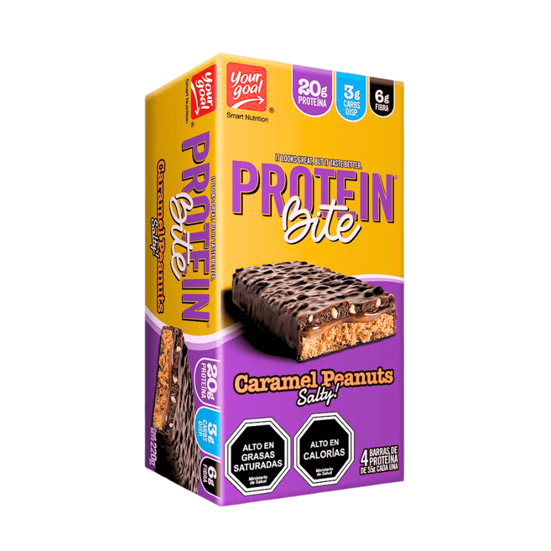 Caja de barras proteína Protein Bite caramel peanuts salty 4 uds 55 g
