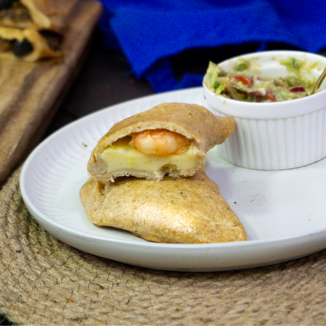 Empanada queso camarón dieciochera (keto, sin gluten y sin lactosa) 1 unidad