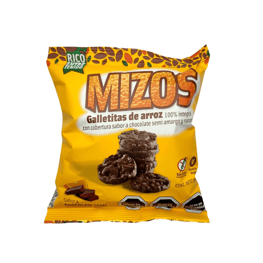 Galletas de arroz de chocolate naranja 25 g