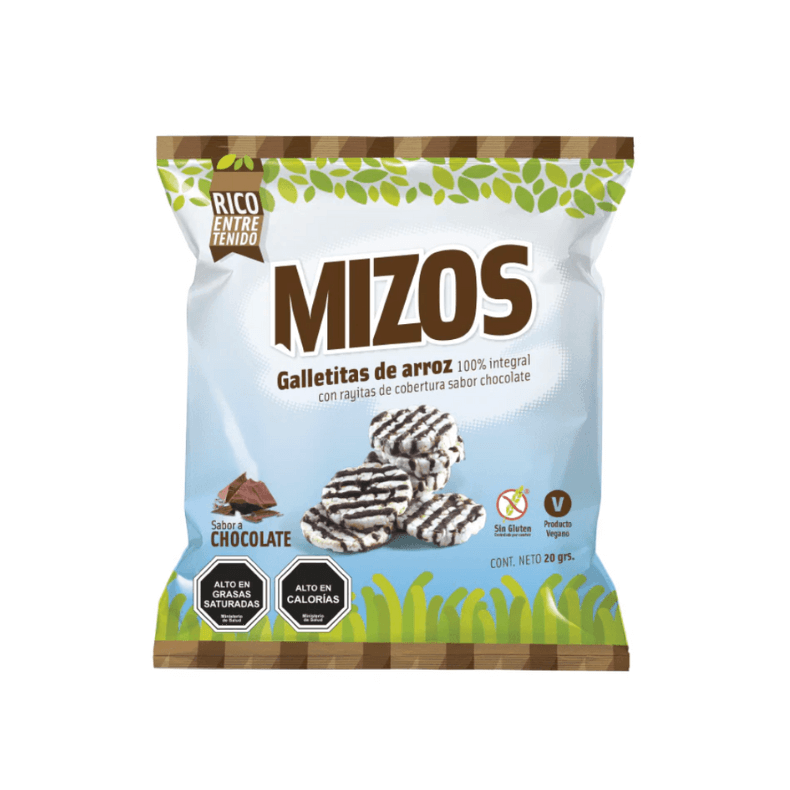Galletas de arroz sin gluten con chocolate 20 g