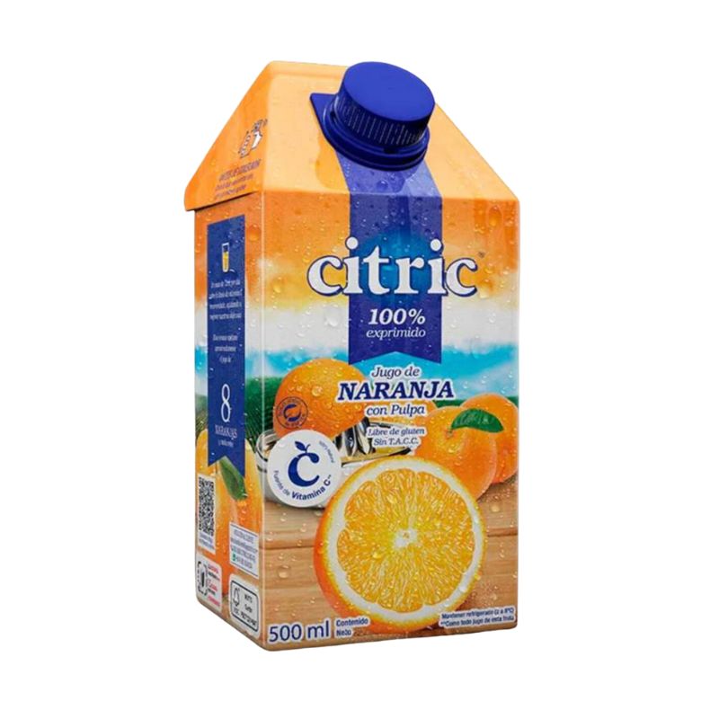 Jugo de naranja con pulpa exprimido 500 ml