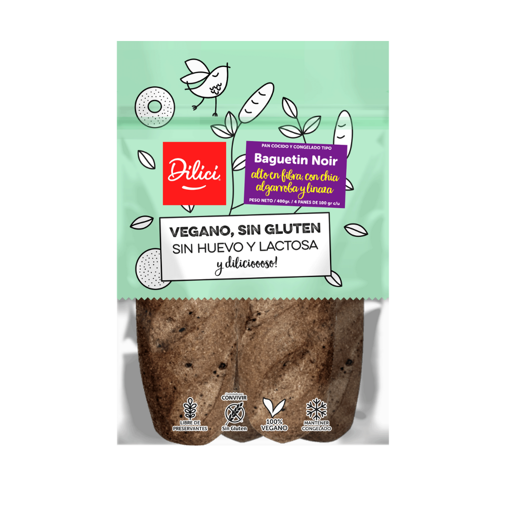 Pan baguetin noir 400 g sin gluten