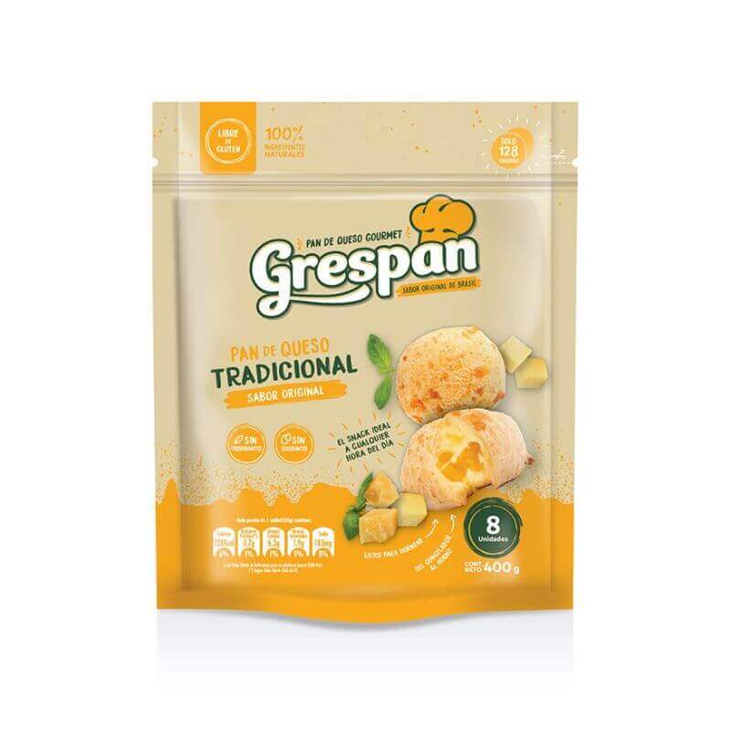 Pan de queso y tapioca sin gluten 8 unidades 400 g