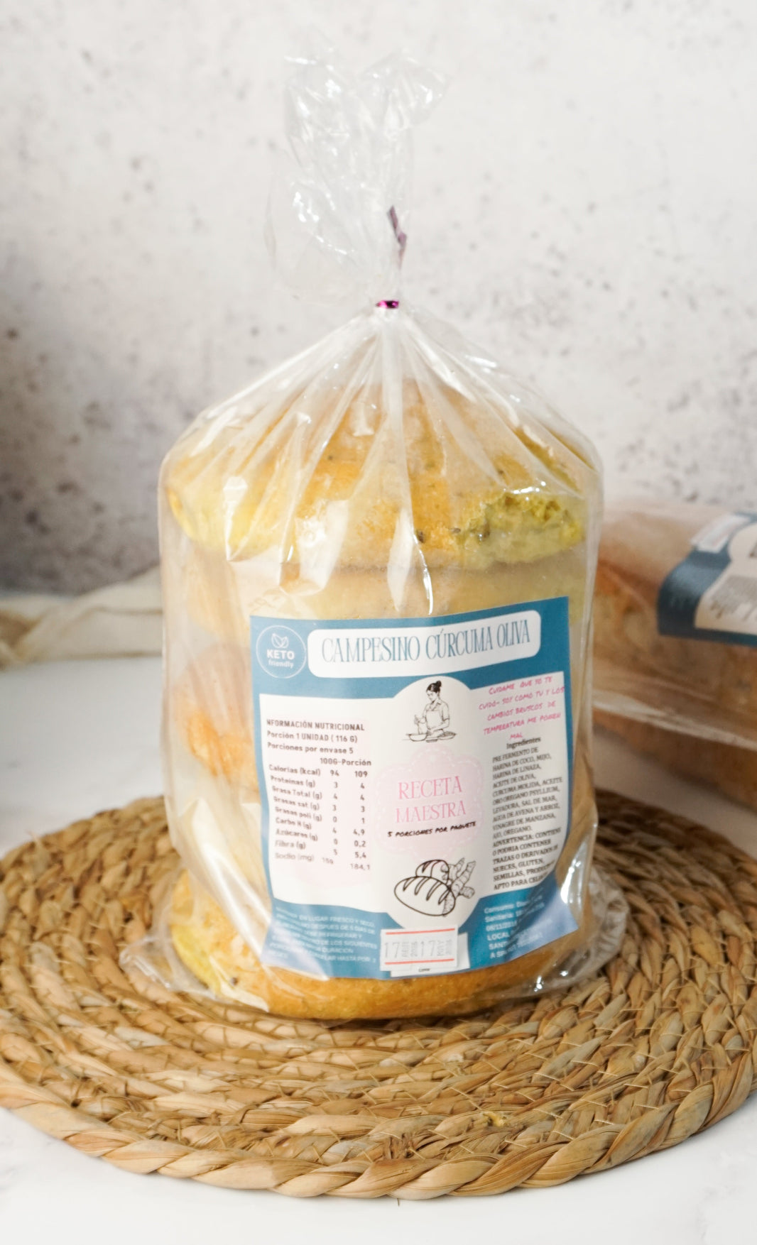 Pan keto de hamburguesa anti inflamatorio cúrcuma 5 unidades