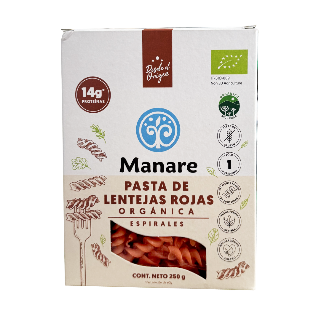 Espirales de lentejas rojas orgánica espirales 250 g