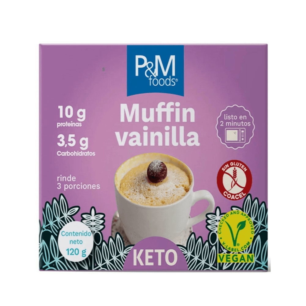 Premezcla keto instantánea para hacer muffin keto sabor vainilla 120 g