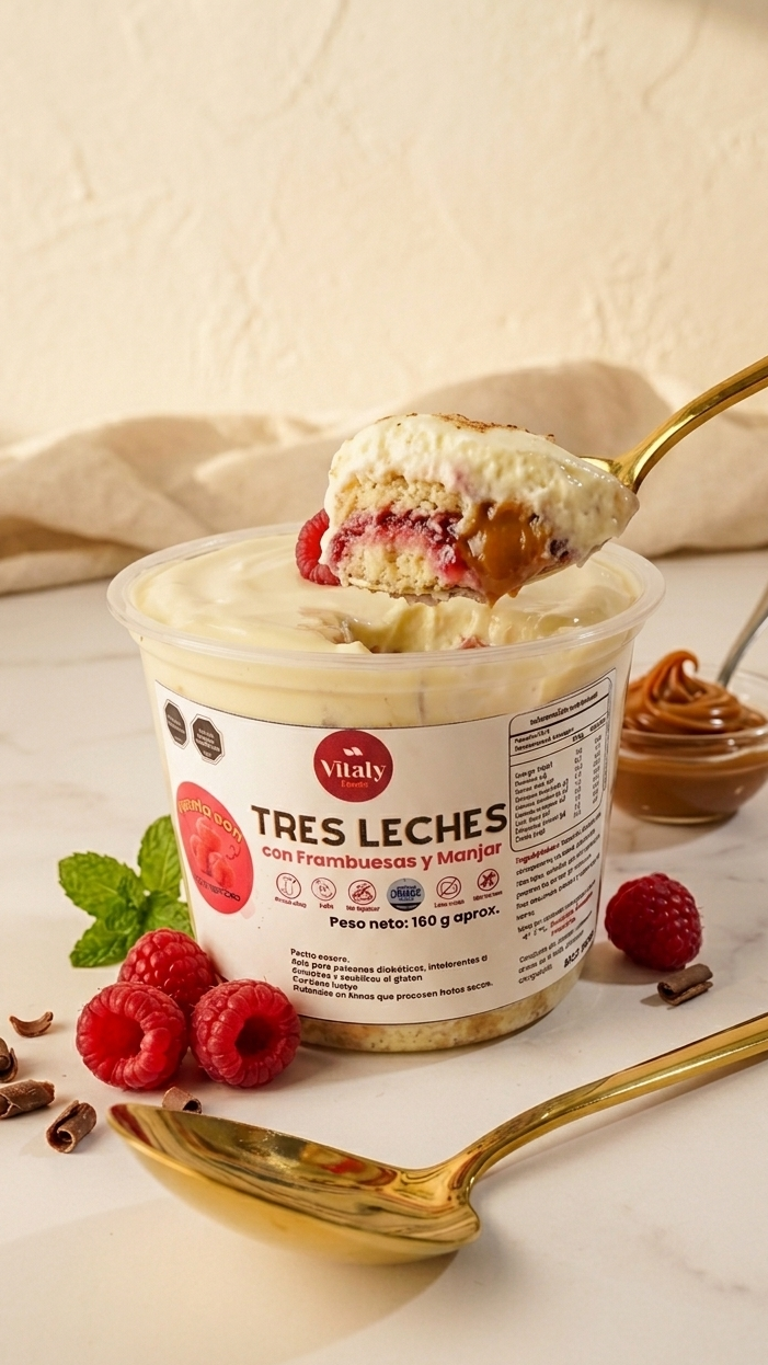 Tres leches frambuesa y manjar 160 g