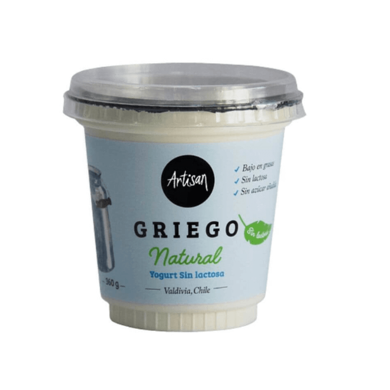 Yogurt griego natural sin lactosa