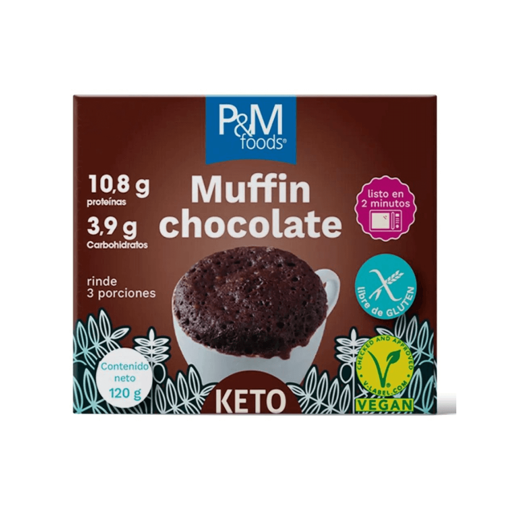Premezcla instantánea Keto para hacer muffin keto sabor chocolate 120 g
