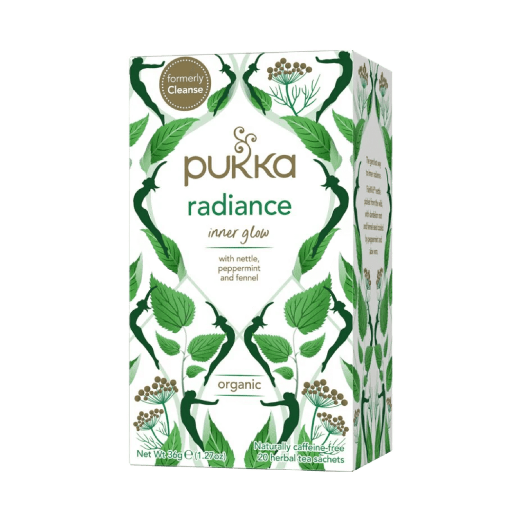 Té orgánico Pukka radiance menta hinojo, ortiga 20 sachets