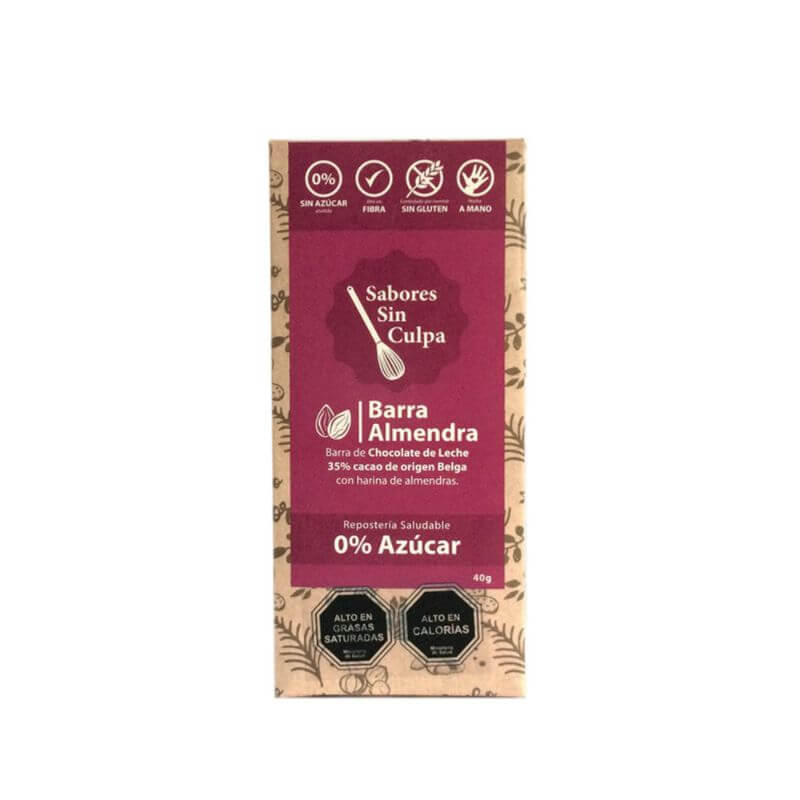 Barra de chocolate con leche almendra 80 g