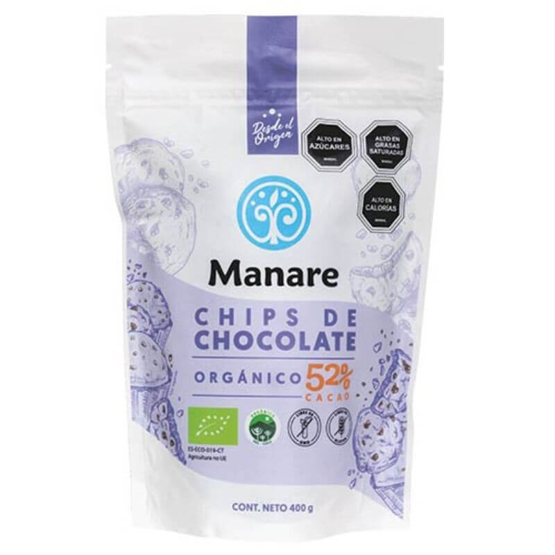 CHIPS DE CHOCOLATE 52% CACAO 400 GR MANARE