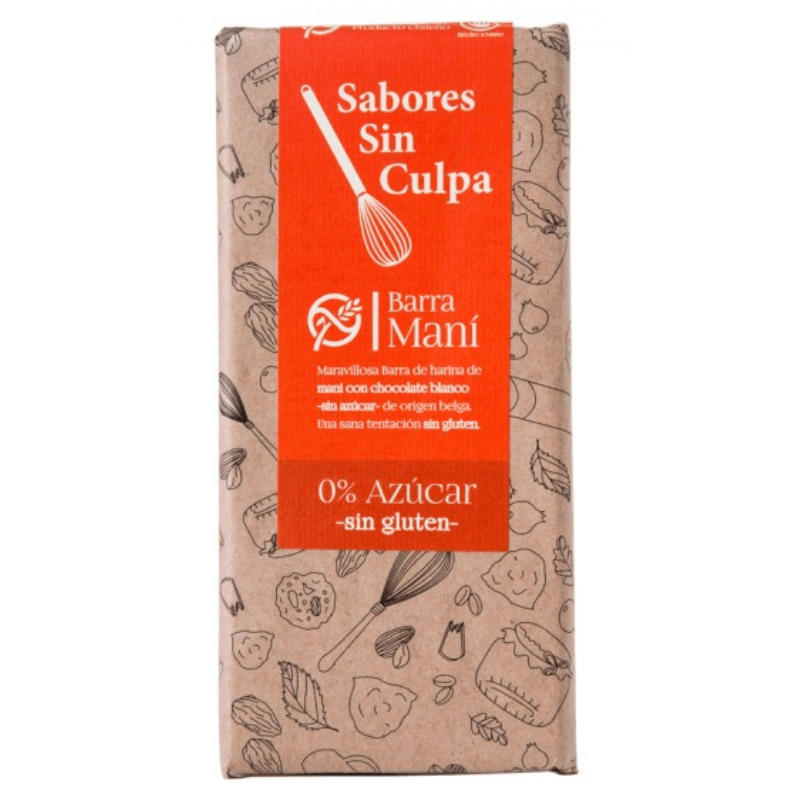 Barra de chocolate blanco maní 80 g