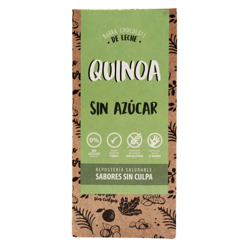 Barra de chocolate con leche y quinoa 80 g