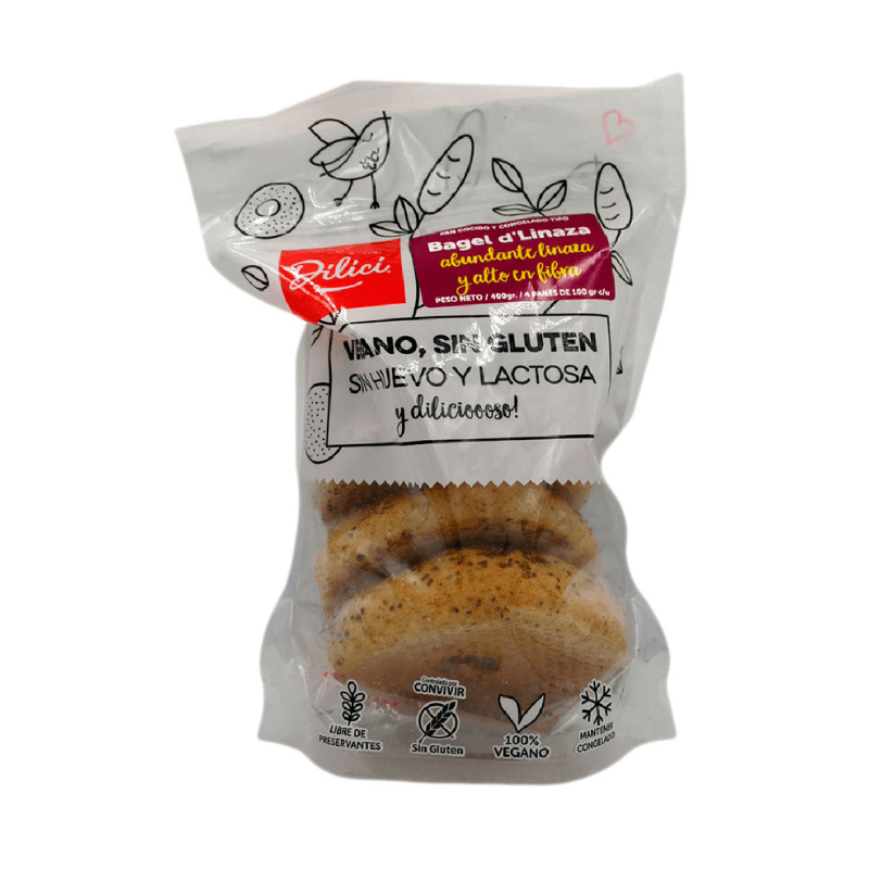 Pan bagel de linaza 400 g sin gluten