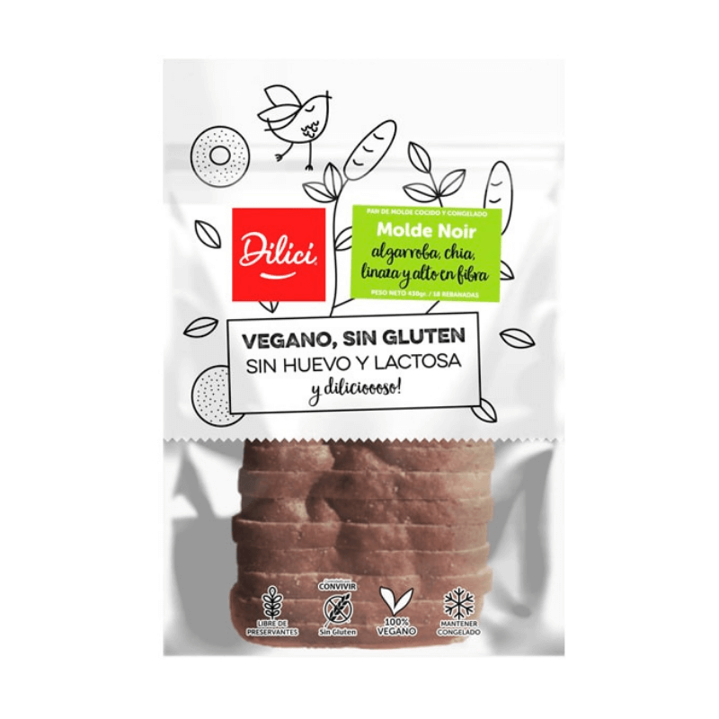 Pan de molde noir de linaza sin gluten 430 g