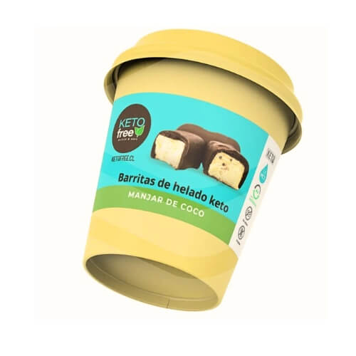 Barritas de helado keto relleno de manjar de coco 5 uds