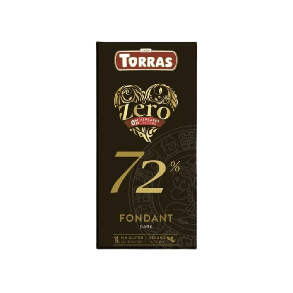 Chocolate negro 72% sin azúcar, 100 grs
