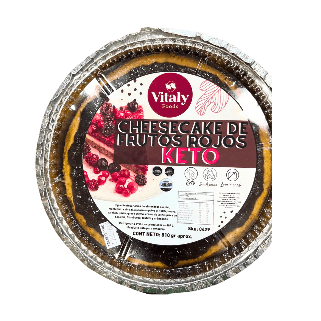 Cheesecake keto de frutos rojos sin azúcar