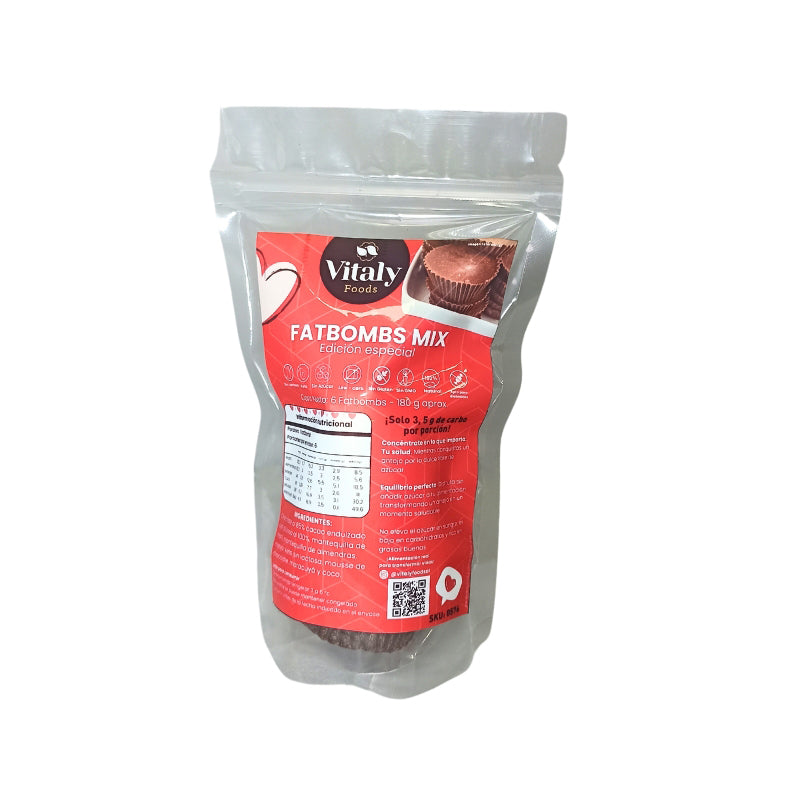 Caja de Fatbombs de chocolate con rellenos surtidos 6 unidades