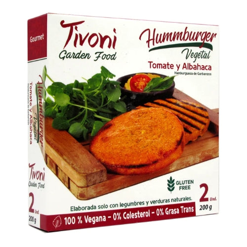 Hamburguesa de garbanzos y tomate y albahaca 200 g