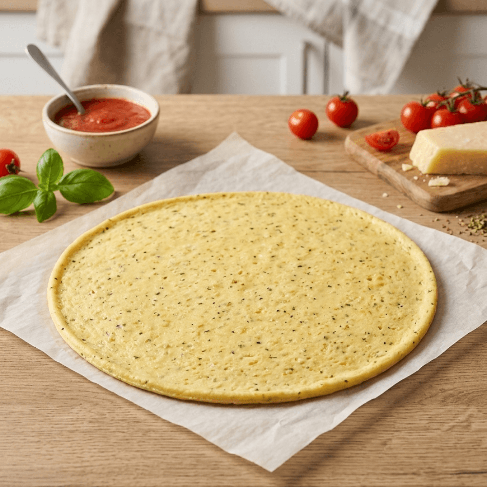 Masa base de Pizza de pollo keto sin gluten