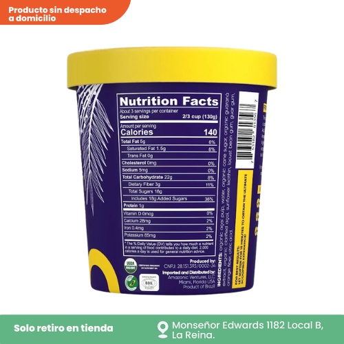 Scoopable acaí con guaraná 500 ml