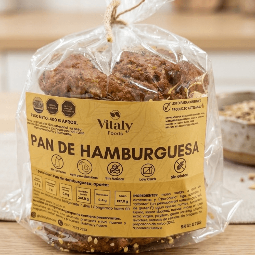 Pan de Hamburguesa Keto 5 unidades sin gluten