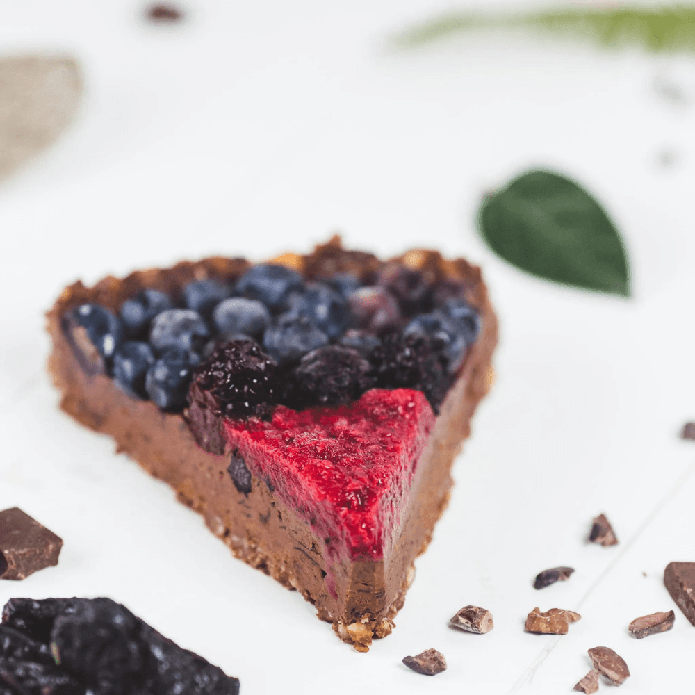 Tarta vegana de chocolate frutos rojos de ciruela 230 g