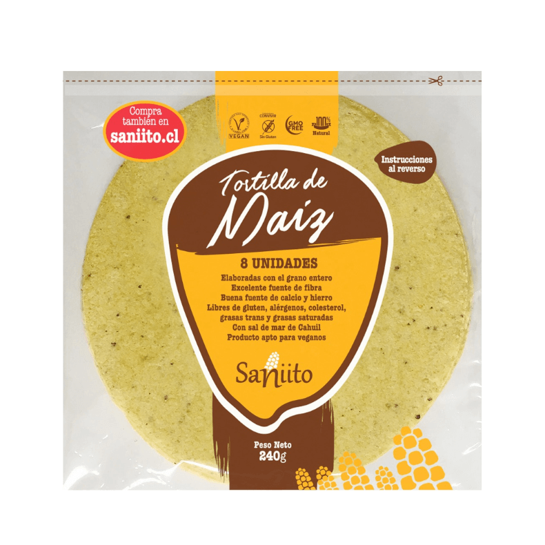 Tortillas de maíz 17 cms para fajita 8 uds 240 g
