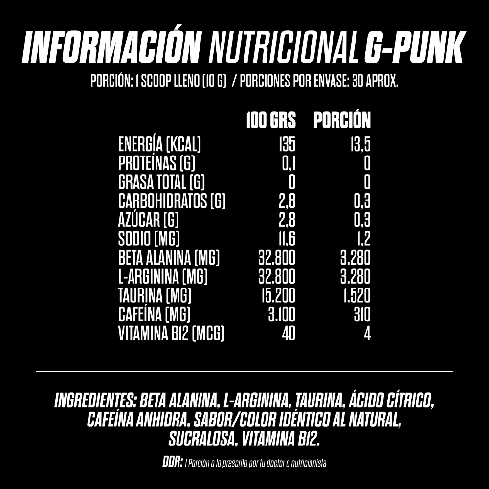 Pre entrenamiento 300 g G-PUNK