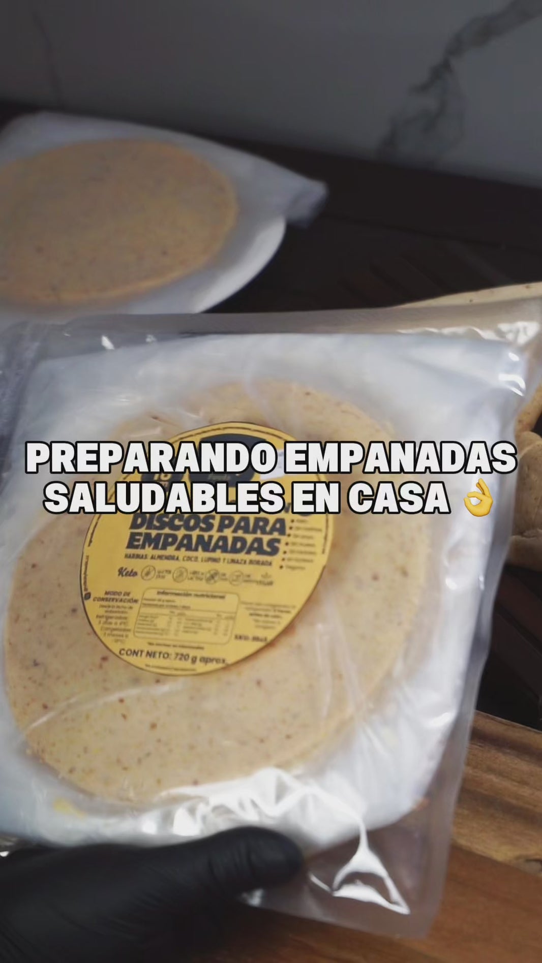 Discos de Masa para empanadas keto sin gluten sin lácteos 8 discos 18 cm 720 g