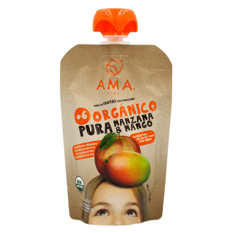 Puré orgánico de fruta manzana mango 90 g